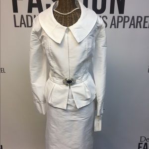 Ashley Nicole 2pc white suit size 14